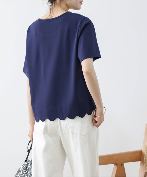 La-gemme（ラジェム）の「スカラップTシャツ（Tシャツ/カットソー・レディース・ネイビー/ホワイト/グレー/ブラック・フリー）」の20枚目の写真