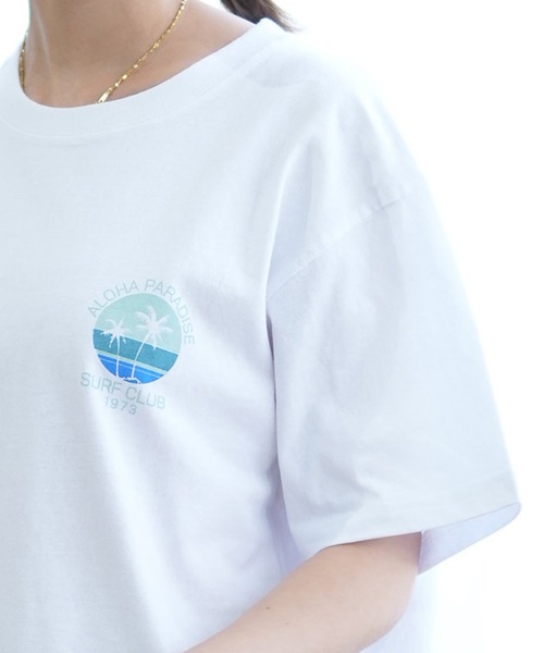 ムラサキスポーツ(ムラサキスポーツ)の「ALOHA PEOPLE/アロハピープル 半袖 Tシャツ バックプリント サークル MOAP24SL006(Tシャツ/カットソー・レディース・ホワイト×ブルー/ホワイト×ピンク・L/M)」の10枚目の写真