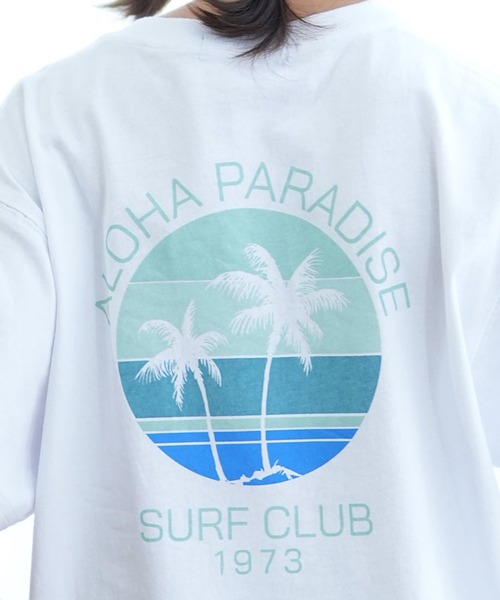 ムラサキスポーツ(ムラサキスポーツ)の「ALOHA PEOPLE/アロハピープル 半袖 Tシャツ バックプリント サークル MOAP24SL006(Tシャツ/カットソー・レディース・ホワイト×ブルー/ホワイト×ピンク・L/M)」の11枚目の写真