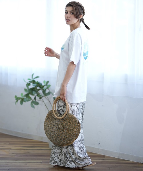 ムラサキスポーツ(ムラサキスポーツ)の「ALOHA PEOPLE/アロハピープル 半袖 Tシャツ バックプリント サークル MOAP24SL006(Tシャツ/カットソー・レディース・ホワイト×ブルー/ホワイト×ピンク・L/M)」の7枚目の写真