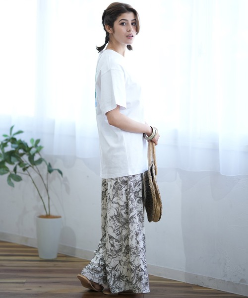 ムラサキスポーツ(ムラサキスポーツ)の「ALOHA PEOPLE/アロハピープル 半袖 Tシャツ バックプリント サークル MOAP24SL006(Tシャツ/カットソー・レディース・ホワイト×ブルー/ホワイト×ピンク・L/M)」の9枚目の写真