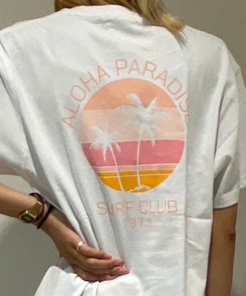 ムラサキスポーツ(ムラサキスポーツ)の「ALOHA PEOPLE/アロハピープル 半袖 Tシャツ バックプリント サークル MOAP24SL006(Tシャツ/カットソー・レディース・ホワイト×ブルー/ホワイト×ピンク・L/M)」の17枚目の写真
