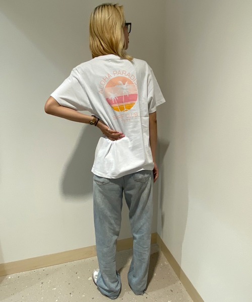 ムラサキスポーツ(ムラサキスポーツ)の「ALOHA PEOPLE/アロハピープル 半袖 Tシャツ バックプリント サークル MOAP24SL006(Tシャツ/カットソー・レディース・ホワイト×ブルー/ホワイト×ピンク・L/M)」の15枚目の写真