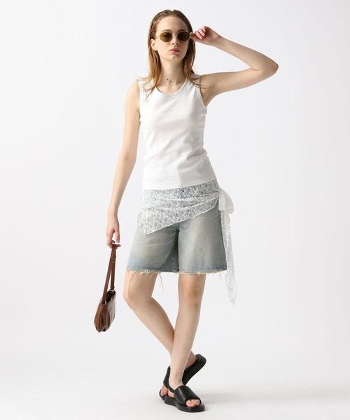 FOREVER 21（フォーエバー トゥエンティーワン）の「レースドッキングタンク（タンクトップ・レディース・ブラック/オフホワイト・SMALL/MEDIUM）」の8枚目の写真