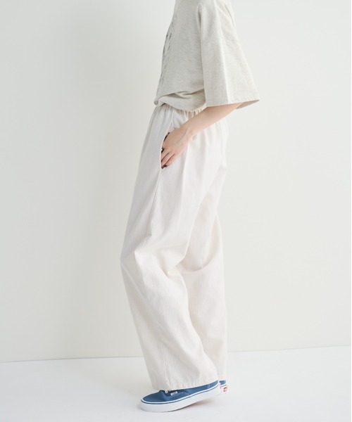 MERLOT（メルロー）の「ストライプイージーパンツ（その他パンツ・レディース・ベージュ/グリーン/ブルー・FREE）」の2枚目の写真