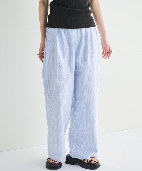 MERLOT（メルロー）の「ストライプイージーパンツ（その他パンツ・レディース・ベージュ/グリーン/ブルー・FREE）」の21枚目の写真
