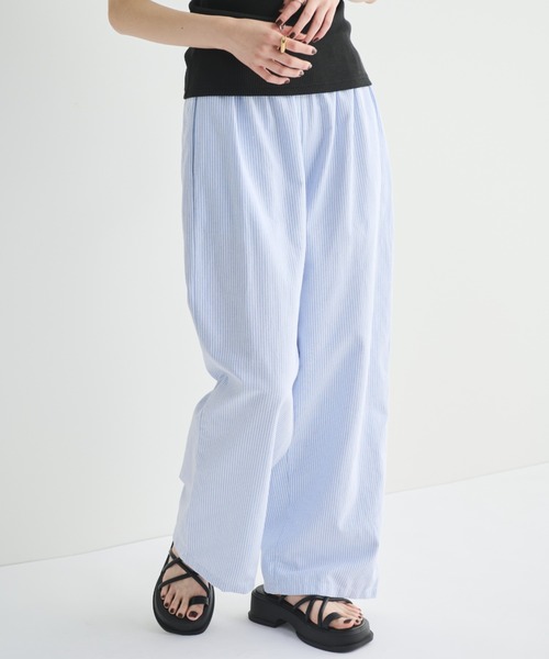 MERLOT（メルロー）の「ストライプイージーパンツ（その他パンツ・レディース・ベージュ/グリーン/ブルー・FREE）」の19枚目の写真