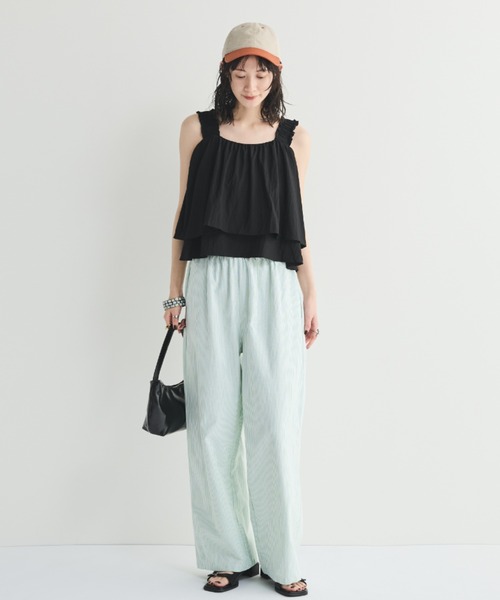 MERLOT（メルロー）の「ストライプイージーパンツ（その他パンツ・レディース・ベージュ/グリーン/ブルー・FREE）」の15枚目の写真