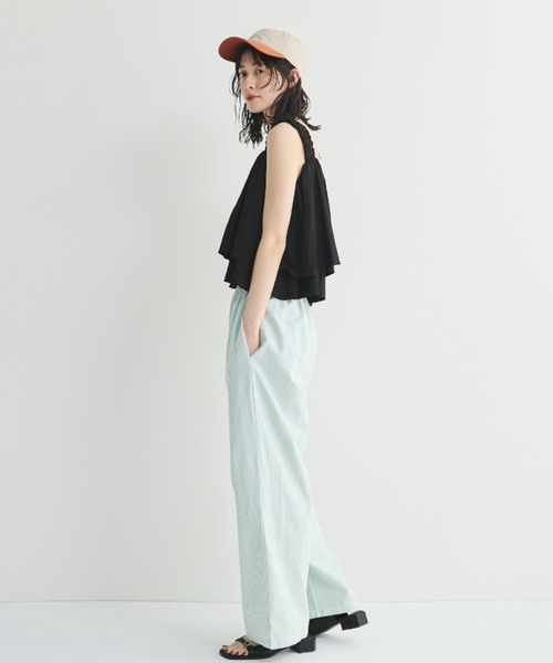 MERLOT（メルロー）の「ストライプイージーパンツ（その他パンツ・レディース・ベージュ/グリーン/ブルー・FREE）」の17枚目の写真