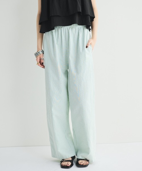 MERLOT（メルロー）の「ストライプイージーパンツ（その他パンツ・レディース・ベージュ/グリーン/ブルー・FREE）」の10枚目の写真