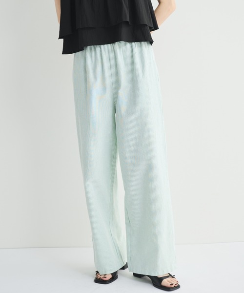 MERLOT（メルロー）の「ストライプイージーパンツ（その他パンツ・レディース・ベージュ/グリーン/ブルー・FREE）」の11枚目の写真