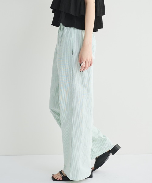MERLOT（メルロー）の「ストライプイージーパンツ（その他パンツ・レディース・ベージュ/グリーン/ブルー・FREE）」の13枚目の写真