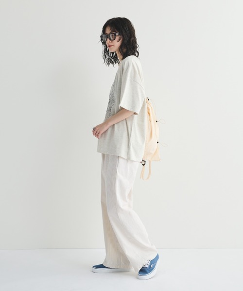 MERLOT（メルロー）の「ストライプイージーパンツ（その他パンツ・レディース・ベージュ/グリーン/ブルー・FREE）」の6枚目の写真