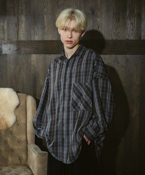 CASPER JOHN（キャスパージョン）の「Check over shirts/チェックオーバーシャツ（シャツ/ブラウス・メンズ・ブラック/グリーン/ブラウン/ホワイト/ダークブラウン・LARGE/MEDIUM/SMALL/X-SMALL）」の7枚目の写真