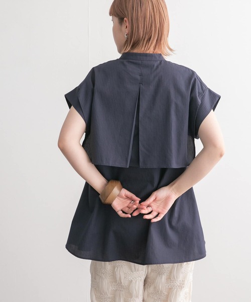 【Rest&Recreation】★人気★レイヤード スリーブレス トップ KBF（ケイビーエフ）の「BACKレイヤードスリーブレスブラウス