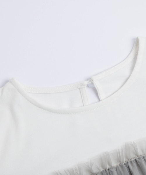 SUGAR BISKET（シュガービスケット）の「チュールドッキングTシャツ（Tシャツ/カットソー・レディース・ホワイト×ブラック/ホワイト×グレー/ブラック×ブラック・フリー）」の10枚目の写真