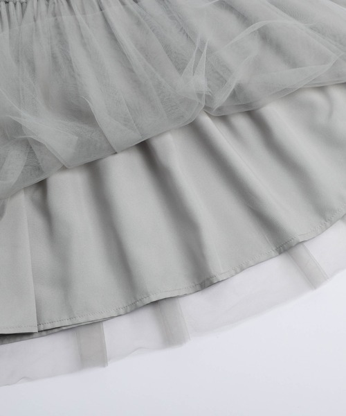 SUGAR BISKET（シュガービスケット）の「チュールドッキングTシャツ（Tシャツ/カットソー・レディース・ホワイト×ブラック/ホワイト×グレー/ブラック×ブラック・フリー）」の17枚目の写真