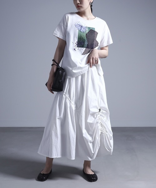 kOhAKU(コハク)の「コラージュプリントTシャツ(Tシャツ/カットソー・レディース・ブラック/オフホワイト・1/2)」の6枚目の写真