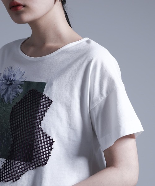 kOhAKU(コハク)の「コラージュプリントTシャツ(Tシャツ/カットソー・レディース・ブラック/オフホワイト・1/2)」の9枚目の写真