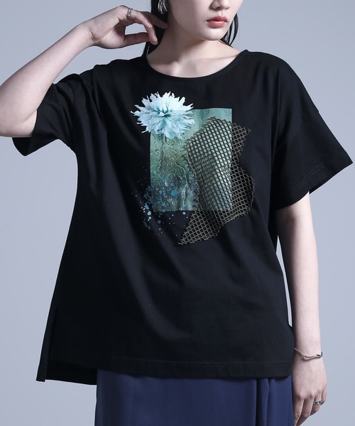 kOhAKU(コハク)の「コラージュプリントTシャツ(Tシャツ/カットソー・レディース・ブラック/オフホワイト・1/2)」の12枚目の写真