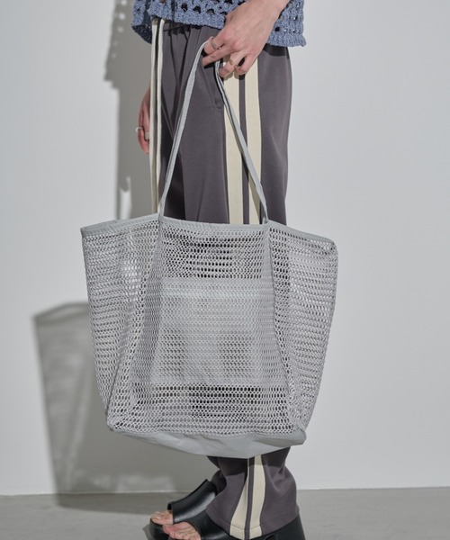 MERLOT（メルロー）の「メッシュトートバッグ/大容量（トートバッグ・レディース・グリーン/グレー/ブラック・FREE）」の10枚目の写真