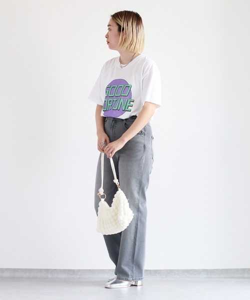 【セール】メタリックプリントデニムストレート（デニムパンツ）｜cepo（セポ）