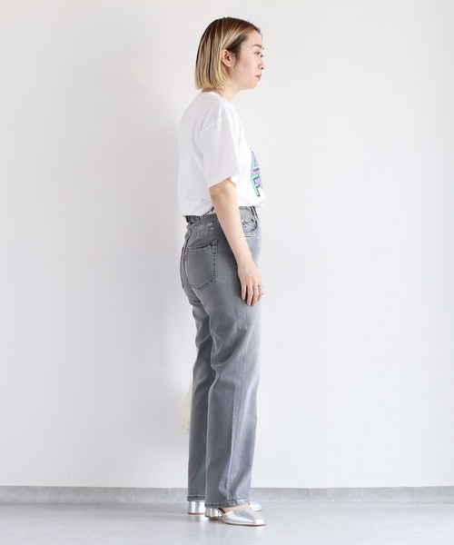 【セール】メタリックプリントデニムストレート（デニムパンツ）｜cepo（セポ）