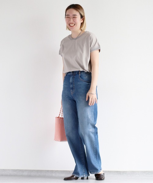 【セール】メタリックプリントデニムストレート（デニムパンツ）｜cepo（セポ）