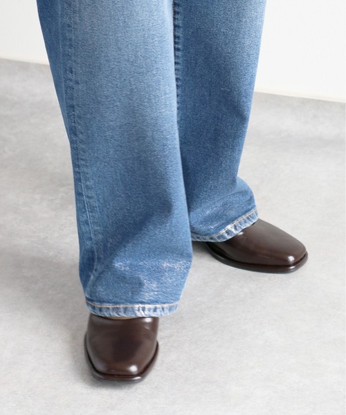 【セール】メタリックプリントデニムストレート（デニムパンツ）｜cepo（セポ）