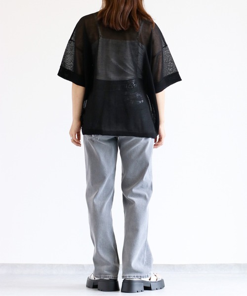 【セール】メタリックプリントデニムストレート（デニムパンツ）｜cepo（セポ）