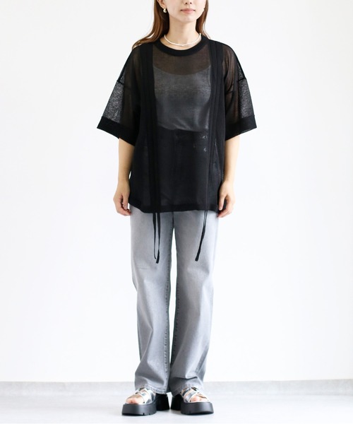 【セール】メタリックプリントデニムストレート（デニムパンツ）｜cepo（セポ）