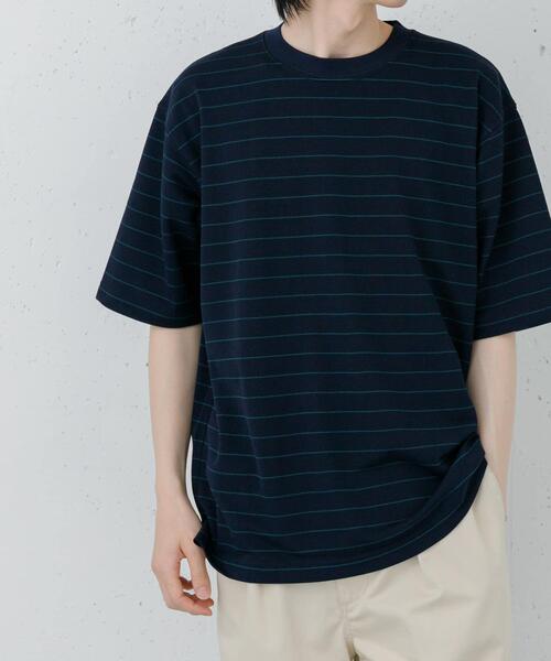 FORK&SPOON(フォークアンドスプーン)の「FORK&SPOON カノコボーダーショートスリーブTシャツ(Tシャツ/カットソー・メンズ・ネイビー/オフホワイト・4/5)」の2枚目の写真