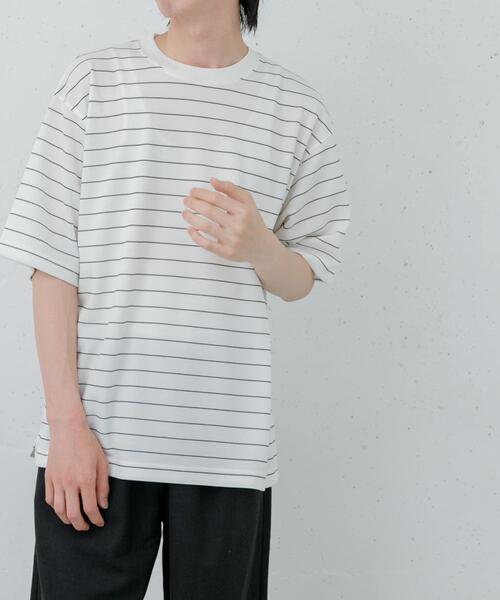 FORK&SPOON(フォークアンドスプーン)の「FORK&SPOON カノコボーダーショートスリーブTシャツ(Tシャツ/カットソー・メンズ・ネイビー/オフホワイト・4/5)」の3枚目の写真