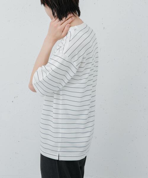 FORK&SPOON(フォークアンドスプーン)の「FORK&SPOON カノコボーダーショートスリーブTシャツ(Tシャツ/カットソー・メンズ・ネイビー/オフホワイト・4/5)」の4枚目の写真