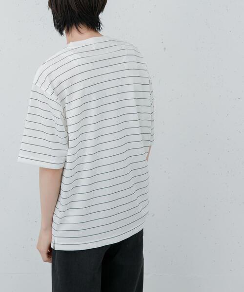 FORK&SPOON(フォークアンドスプーン)の「FORK&SPOON カノコボーダーショートスリーブTシャツ(Tシャツ/カットソー・メンズ・ネイビー/オフホワイト・4/5)」の5枚目の写真