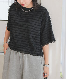 KOBE LETTUCE | シアーティアードフリルショート丈トップス(Tシャツ/カットソー)