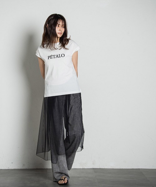 MAYSON GREY（メイソングレイ）の「リッタイシシュウロゴフレンチTシャツ≪手洗い可能≫（Tシャツ/カットソー・レディース・オフホワイト/チャコールグレー/ベージュ・M）」の20枚目の写真