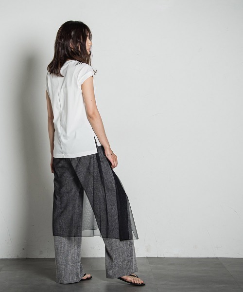 MAYSON GREY（メイソングレイ）の「リッタイシシュウロゴフレンチTシャツ≪手洗い可能≫（Tシャツ/カットソー・レディース・オフホワイト/チャコールグレー/ベージュ・M）」の21枚目の写真