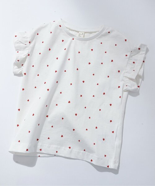 apres les cours（アプレレクール）の「【WEB限定】袖フリルTシャツ（Tシャツ/カットソー・キッズ・その他2/チャコール/サックスブルー/アイボリー/オフホワイト・80/90/100/110/120/130/140）」の2枚目の写真