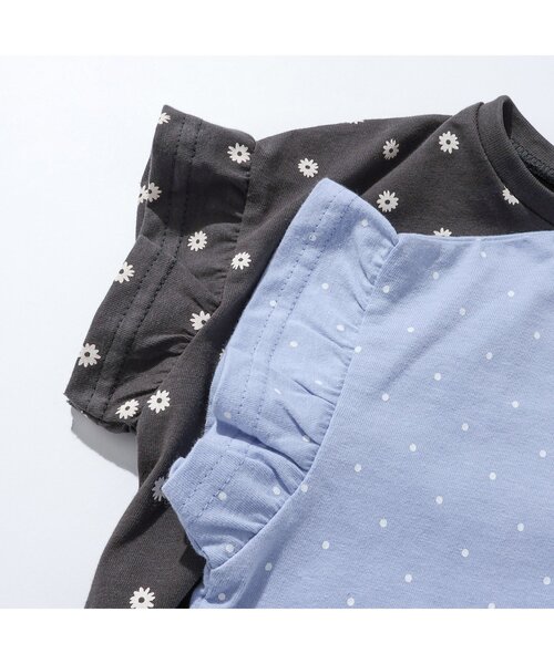 apres les cours（アプレレクール）の「【WEB限定】袖フリルTシャツ（Tシャツ/カットソー・キッズ・その他2/チャコール/サックスブルー/アイボリー/オフホワイト・80/90/100/110/120/130/140）」の7枚目の写真