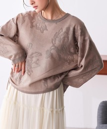 シアーフラワージャカードニット