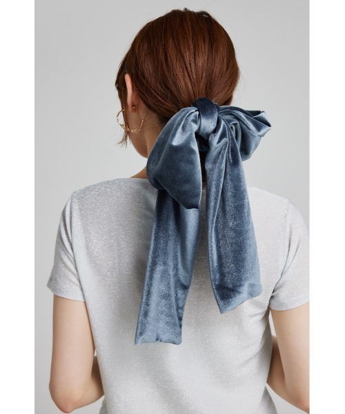 rienda（リエンダ）の「マルチビッグベロアロープ（ヘアゴム・レディース・ブラック/ブルー/グレー・FREE）」の3枚目の写真