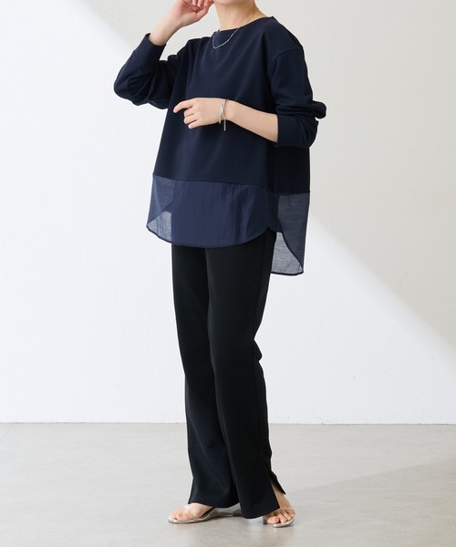 COLLAGE GALLARDAGALANTE（コラージュガリャルダガランテ）の「ジョーゼットロンTEE/WEB限定（Tシャツ/カットソー・レディース・ネイビー/ブルー/オフホワイト/ブラック/ミント/ダークブルー/ホワイト・FREE）」の21枚目の写真