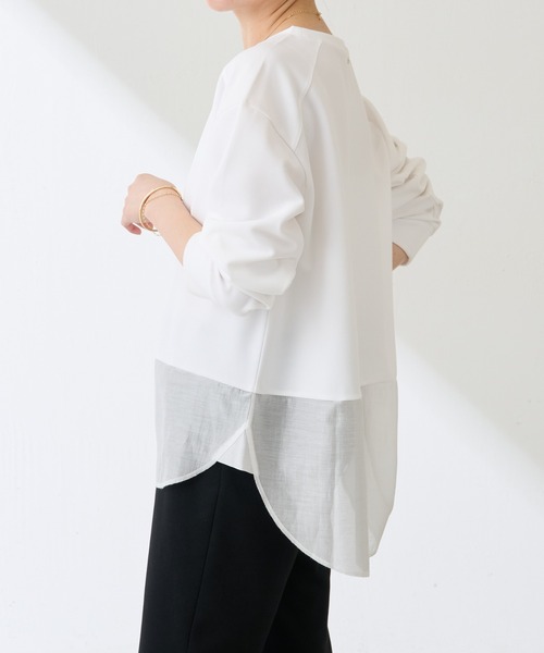 COLLAGE GALLARDAGALANTE（コラージュガリャルダガランテ）の「ジョーゼットロンTEE/WEB限定（Tシャツ/カットソー・レディース・ネイビー/ブルー/オフホワイト/ブラック/ミント/ダークブルー/ホワイト・FREE）」の11枚目の写真