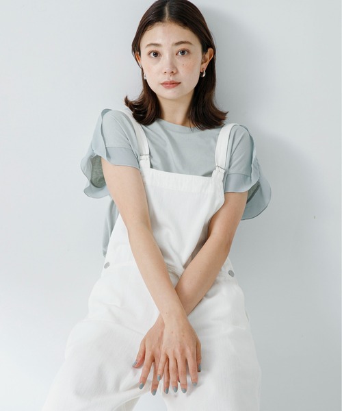 URBAN RESEARCH Sonny Label（アーバンリサーチサニーレーベル）の「ショルダージョーゼットフレンチプルオーバー（Tシャツ/カットソー・レディース・オフホワイト/ブラック/ミント・FREE）」の3枚目の写真