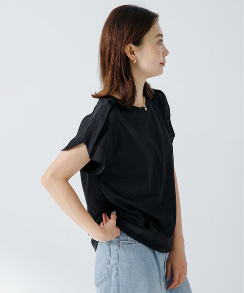URBAN RESEARCH Sonny Label（アーバンリサーチサニーレーベル）の「ショルダージョーゼットフレンチプルオーバー（Tシャツ/カットソー・レディース・オフホワイト/ブラック/ミント・FREE）」の13枚目の写真