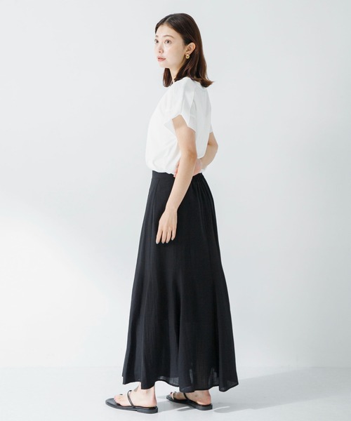 URBAN RESEARCH Sonny Label（アーバンリサーチサニーレーベル）の「ショルダージョーゼットフレンチプルオーバー（Tシャツ/カットソー・レディース・オフホワイト/ブラック/ミント・FREE）」の9枚目の写真