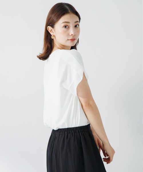 URBAN RESEARCH Sonny Label（アーバンリサーチサニーレーベル）の「ショルダージョーゼットフレンチプルオーバー（Tシャツ/カットソー・レディース・オフホワイト/ブラック/ミント・FREE）」の6枚目の写真