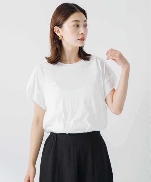 URBAN RESEARCH Sonny Label（アーバンリサーチサニーレーベル）の「ショルダージョーゼットフレンチプルオーバー（Tシャツ/カットソー・レディース・オフホワイト/ブラック/ミント・FREE）」の4枚目の写真