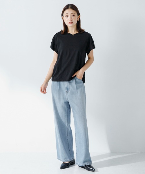 URBAN RESEARCH Sonny Label（アーバンリサーチサニーレーベル）の「ショルダージョーゼットフレンチプルオーバー（Tシャツ/カットソー・レディース・オフホワイト/ブラック/ミント・FREE）」の15枚目の写真